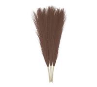sourcing map 3pcs Dried Faux Pampas Grass 17 Inch Artificial Fake Fluffy Pampas Grass Decor for Fall Home Vase Floor Table Wedding Decorations, Dark Coffee