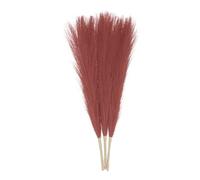 sourcing map 3pcs Dried Faux Pampas Grass 17 Inch Artificial Fake Fluffy Pampas Grass Decor for Fall Home Vase Floor Table Wedding Decorations, Wine Red