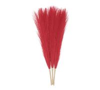 sourcing map 3pcs Dried Faux Pampas Grass 17 Inch Artificial Fake Fluffy Pampas Grass Decor for Fall Home Vase Floor Table Wedding Decorations, Red