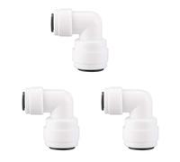 sourcing map 3pcs Elbow 1/4 Inch Tube OD to 3/8 Inch Tube OD Quick Connect Tube Fittings Water Purifiers Push in to Connector Filter Tubing Hose Pipe Joint for RO Reverse Osmosis System