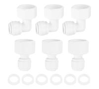 sourcing map 3Pcs Elbow&Straight 1/4 Inch NPT Female to 1/4 Inch Quick Tube Connector Push to Connect Tube Fittings Hose Connector for RO Reverse Osmosis System with Rubber Rings