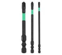 sourcing map 3pcs Electrician Impact Screwdriver Bit 3"/4"/6" FPH2 Electric Bits 1/4" Hex Shank S2 Magnetic Slotted Phillips Screw Driver Drill for Electrical Air Switch Breaker, Black/Green