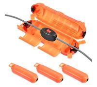 sourcing map 3pcs Extension Cord Cover for Outside, IP44 Water-Resistant Electrical Connection Box Outdoor Plug Cover Protector for Plug Outlet, Socket, Christmas Holiday Light, Orange