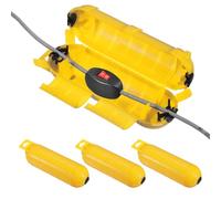 sourcing map 3pcs Extension Cord Cover for Outside, IP44 Water-Resistant Electrical Connection Box Outdoor Plug Cover Protector for Plug Outlet, Socket, Christmas Holiday Light, Yellow