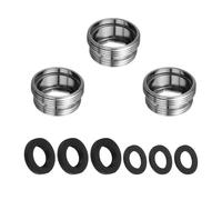 sourcing map 3Pcs Faucet Adapter Kit, Male 0.77in to Male 0.85in Kitchen Sink Stainless Steel Tap Aerator Adapter Set to Connect Garden Hose, Water Filter, Standard Hose Diverter