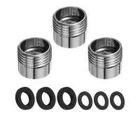 sourcing map 3Pcs Faucet Adapter Kit, Male 0.79in to Female 0.59in Kitchen Sink Stainless Steel Tap Aerator Adapter Set to Connect Garden Hose, Water Filter, Standard Hose Diverter