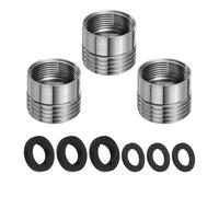 sourcing map 3Pcs Faucet Adapter Kit, Male 0.79in to Female 0.67in Kitchen Sink Stainless Steel Tap Aerator Adapter Set to Connect Garden Hose, Water Filter, Standard Hose Diverter