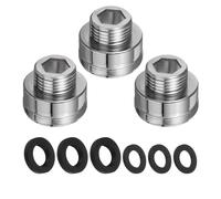 sourcing map 3Pcs Faucet Adapter Kit, Male 0.79in to Male 1.24in Kitchen Sink Stainless Steel Tap Aerator Adapter Set to Connect Garden Hose, Water Filter, Standard Hose Diverter