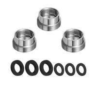 sourcing map 3Pcs Faucet Adapter Kit, Male 0.85in to Female 0.59in Kitchen Sink Stainless Steel Tap Aerator Adapter Set to Connect Garden Hose, Water Filter, Standard Hose Diverter