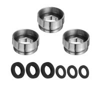 sourcing map 3Pcs Faucet Adapter Kit, Male 0.87in to Female 0.85in Kitchen Sink Stainless Steel Tap Aerator Adapter Set to Connect Garden Hose, Water Filter, Standard Hose Diverter