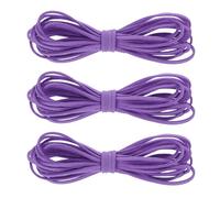 sourcing map 3Pcs Faux Suede Leather String, 4.4 Yards 3mm Flat Suede Cord Thin Leather Lace for Jewelry Making Dream Catchers DIY Crafts, Light Purple