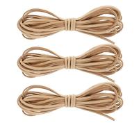 sourcing map 3Pcs Faux Suede Leather String, 4.4 Yards 3mm Flat Suede Cord Thin Leather Lace for Jewelry Making Dream Catchers DIY Crafts, Khaki