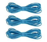 sourcing map 3Pcs Faux Suede Leather String, 4.4 Yards 3mm Flat Suede Cord Thin Leather Lace for Jewelry Making Dream Catchers DIY Crafts, Soft Blue