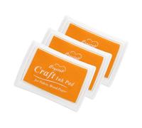 sourcing map 3pcs Finger Ink Pad for Rubber Stamps Craft, 15 x 24" Washable Pigment Ink Pad Stamps for Footprint Handprint Stamping Paper Wood Fabric Scrapbooking, Dark Yellow