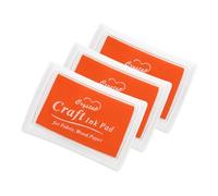 sourcing map 3pcs Finger Ink Pad for Rubber Stamps Craft, 15 x 24" Washable Pigment Ink Pad Stamps for Footprint Handprint Stamping Paper Wood Fabric Scrapbooking, Orange