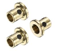 sourcing map 3pcs Flange Sleeve Bearings 5mm Bore x 7mm OD x 10mm Height, Wrapped Oilless Flange Bushings Brass Graphite, Oilless Lubricating Cast Brass Bushing
