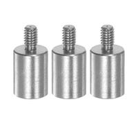 sourcing map 3pcs Flat Contact Points 6mm Dia 8mm Length M2.5 Thread 303 Stainless Steel for Dial Digital Indicator Depth Gauge Thickness Gauge