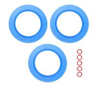 sourcing map 3pcs Flush Valve Seal for Toilets, 2.76"ID. x4.25"OD. Silicone Canister Valve Parts Replacement with Small Rings for Various Toilets with Canister Flush Valves, Light Blue
