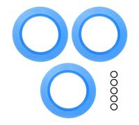 sourcing map 3pcs Flush Valve Seal for Toilets, 2.76"ID. x4.25"OD. Silicone Canister Valve Parts Replacement with Small Rings for Various Toilets with Canister Flush Valves, Dark Blue