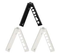 sourcing map 3pcs Folding Ruler 30cm Metric Polystyrene Foldable Angle Protractor Measure Measurement Measuring Tool Construction Ruler Straight Ruler for Artists Designers, Black & 2 White