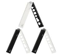 sourcing map 3pcs Folding Ruler 30cm Metric Polystyrene Foldable Angle Protractor Measure Measurement Measuring Tools Construction Ruler Straight Ruler for Artists Designers, Black White