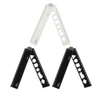 sourcing map 3pcs Folding Ruler 30cm Metric Polystyrene Foldable Angle Protractor Measure Measurement Measuring Tool Construction Ruler Straight Ruler for Artists Designers, Black & White