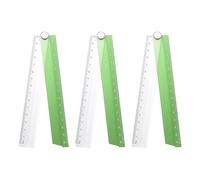 sourcing map 3pcs Folding Straight Ruler 30cm Metric Aluminum Alloy Protractor Foldable Angle Ruler Geometric Measuring Tool for Architects Artists Office, Green