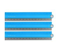 sourcing map 3pcs Folding Straight Ruler 30cm Metric Aluminum Alloy Ruler with Angle Line Geometric Measuring Tool for Children Architects Study Classroom Office, Cornflower Blue
