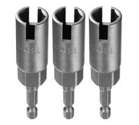 sourcing map 3pcs H13 Wing Nut Driver 13mm Metric 6-Point Socket 1/4" Hex Shank Power Deep Slot Wing Nut Drill Bit CR-V Steel Wrench Impact Driver Tool for Panel Nut Bolts Screw Eyes