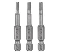 sourcing map 3pcs H3.0 Hex Head Drill Bit Wrench 3mm Metric Flat Tip 1/4" Hex Shank 50mm (2") Long Magnetic Hexagonal Screw Driver Socket Industrial Screwdriver Power Bits