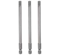 sourcing map 3pcs H5.0 Hex Head Drill Bit Wrench 5mm Metric Flat Tip 1/4" Hex Shank 150mm (6") Long Magnetic Hexagonal Screw Driver Socket Industrial Screwdriver Power Bits