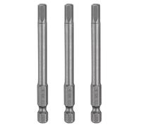 sourcing map 3pcs H5.0 Hex Head Drill Bit Wrench 5mm Metric Flat Tip 1/4" Hex Shank 80mm (3.15") Long Magnetic Hexagonal Screw Driver Socket Industrial Screwdriver Power Bits