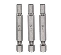 sourcing map 3pcs H5 Hex Screwdriver Bit 1/4" Hex Shank 50mm/2" Length Magnetic Hexagon Head S2 Steel Screw Driver Bit for Electric Manual Screwdrivers Repair