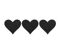 sourcing map 3Pcs Heart Iron on Patches Black Embroidered Patches Applique Sew on Patches for DIY Crafts Clothing Repairing Bag Hat Decoration,2.7x2.8 Inch