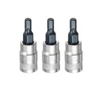 sourcing map 3Pcs Hex Bit Socket 1/4" Drive H4 S2 Steel Hexagonal Head Screwdriver Drill Bits CR-V Steel Socket Adapter for Home Auto Axle Hex Nuts Bolts Repair