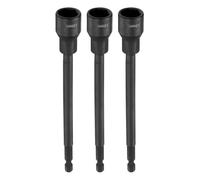 sourcing map 3pcs Hex Nut Driver Drill Bit 13mm Metric 6-Point Socket 1/4" Hex Shank Magnetic Setter CR-V Steel Bolt Sockets for Power Drills Impact Drivers, 5.91" (150mm) Long