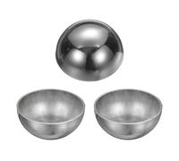 sourcing map 3pcs Hollow Half Ball, 47.5mm / 1.87 Inch 304 Stainless Steel Mirror Polished Hemisphere Hollow Half Railing Ball Cap Gazing Balls for Garden Gate Stair Handrails
