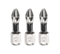 sourcing map 3pcs Impact Phillips Screwdriver Bit PH2 (#2) Anti Slip Tip 1/4" Hex Shank 1" (25mm) Long Magnetic Cross Screw Driver Industrial Power Drill Bits for Remove Fastening Screws