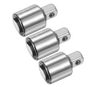 sourcing map 3pcs Impact Socket Adapter 1/2" Female to 3/8" Male Square Drive Reducer Standard SAE Converter Impact Driver Ratchet Wrench Breaker Bar Conversion, Silver