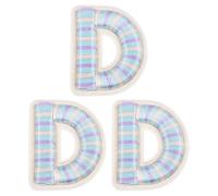 sourcing map 3Pcs Iron on Letter Patches, 3.8cm/1.5" Alphabet D 3D Embroidered Letter Patches, Small A-Z Alphabet Applique for DIY Clothes Hats Bags Jeans Jackets, Colorful