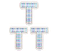 sourcing map 3Pcs Iron on Letter Patches, 3.8cm/1.5" Alphabet T 3D Embroidered Letter Patches, Small A-Z Alphabet Applique for DIY Clothes Hats Bags Jeans Jackets, Colorful