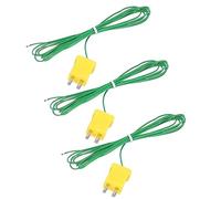 sourcing map 3pcs K Type Thermocouple Mini Connector Temperature Sensor Probes PTFE 6.6ft -50 to 260°C(-58 to 500°F), Green