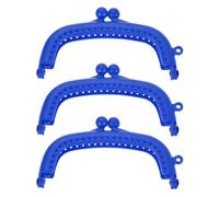 sourcing map 3Pcs Kiss Lock Clasp, 8.5cm/3.35" Retro Arch Resin Purse Frame for Purse Making Handled Bag Coin Bag Frame Replacements, Blue