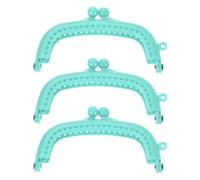 sourcing map 3Pcs Kiss Lock Clasp, 8.5cm/3.35" Retro Arch Resin Purse Frame for Purse Making Handled Bag Coin Bag Frame Replacements, Light Blue