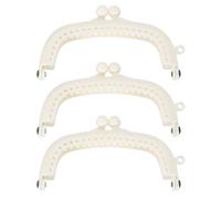 sourcing map 3Pcs Kiss Lock Clasp, 8.5cm/3.35" Retro Arch Resin Purse Frame for Purse Making Handled Bag Coin Bag Frame Replacements, White