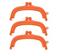 sourcing map 3Pcs Kiss Lock Clasp, 8.5cm/3.35" Retro Arch Resin Purse Frame for Purse Making Handled Bag Coin Bag Frame Replacements, Orange