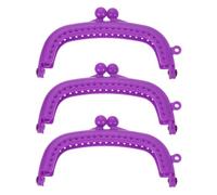 sourcing map 3Pcs Kiss Lock Clasp, 8.5cm/3.35" Retro Arch Resin Purse Frame for Purse Making Handled Bag Coin Bag Frame Replacements, Purple
