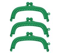 sourcing map 3Pcs Kiss Lock Clasp, 8.5cm/3.35" Retro Arch Resin Purse Frame for Purse Making Handled Bag Coin Bag Frame Replacements, Green