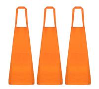 sourcing map 3pcs Kitchen Cooking Aprons 75x65cm Polyester Artist Painting Apron with 2 Pockets for Women Men Chef Home Kitchen Restaurant Craft Garden Cooking, Orange