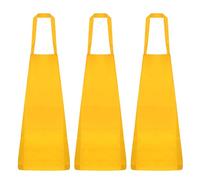 sourcing map 3pcs Kitchen Cooking Aprons 75x65cm Polyester Artist Painting Apron with 2 Pockets for Women Men Chef Home Kitchen Restaurant Craft Garden Cooking, Yellow